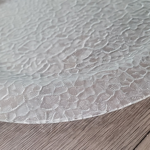 Textured Embedded Glass Charger Serving Dish Platter - Picture 2 of 7